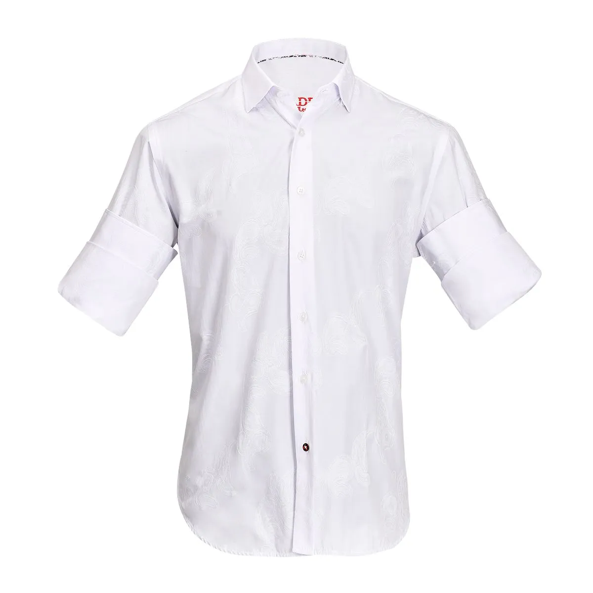 CM04625 - Cuadra white casual dress long sleeve cotton shirt for men